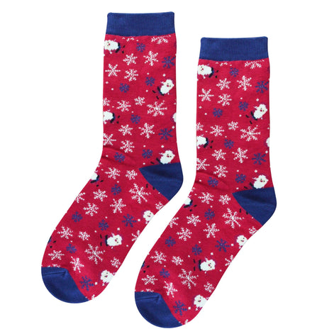 1 Pack Ladies Novelty Christmas Sausage Dog Bamboo Socks
