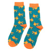 1 Pack Ladies Novelty Teal Goldfish Bamboo Socks