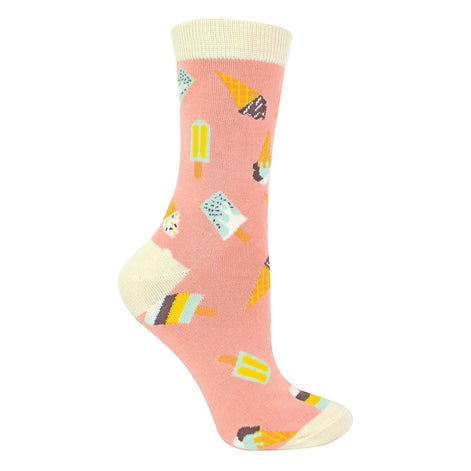 Ladies Ice Cream Socks | Novelty Funny Crew Bamboo Gift Socks