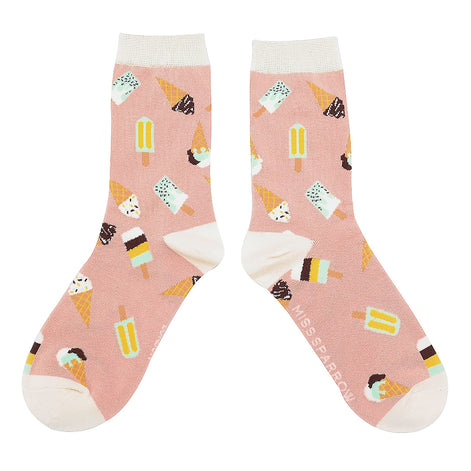 Ladies Ice Cream Socks | Novelty Funny Crew Bamboo Gift Socks