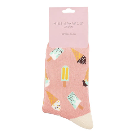 Ladies Ice Cream Socks | Novelty Funny Crew Bamboo Gift Socks