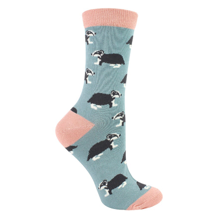 1 Pack Ladies Novelty Duck Egg Badgers Bamboo Socks