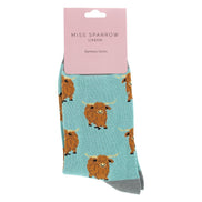 Ladies Highland Cow Socks | Womens Novelty Bamboo Gift Socks For Cow Lovers