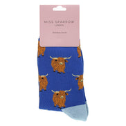 Ladies Highland Cow Socks | Womens Novelty Bamboo Gift Socks For Cow Lovers