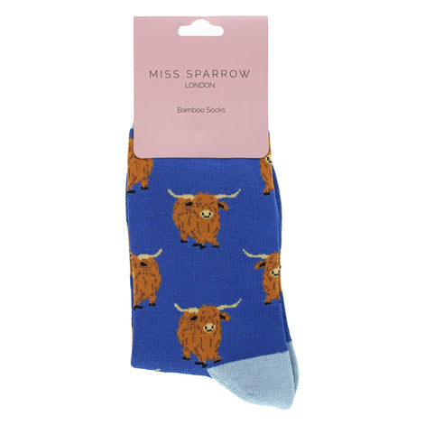 Ladies Highland Cow Socks | Womens Novelty Bamboo Gift Socks For Cow Lovers