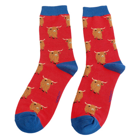 Ladies Highland Cow Socks | Womens Novelty Bamboo Gift Socks For Cow Lovers