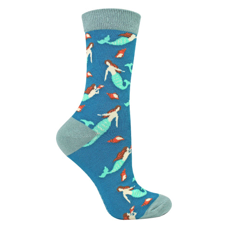 Ladies Mermaids Novelty Patterned Bamboo Socks