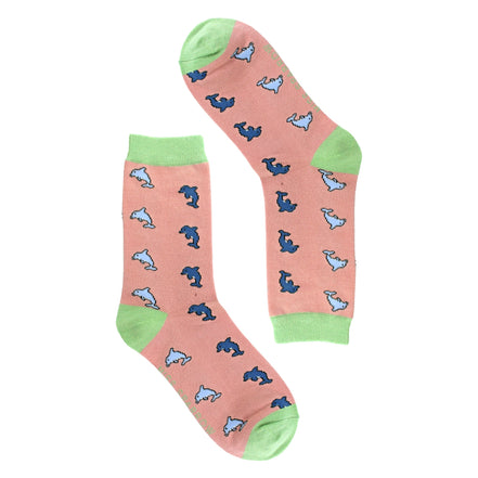 Ladies Dolphins Novelty Patterned Bamboo Socks