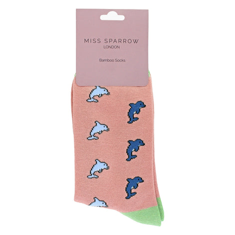 Ladies Dolphins Novelty Patterned Bamboo Socks
