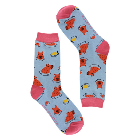 Ladies Capybara Novelty Patterned Bamboo Socks