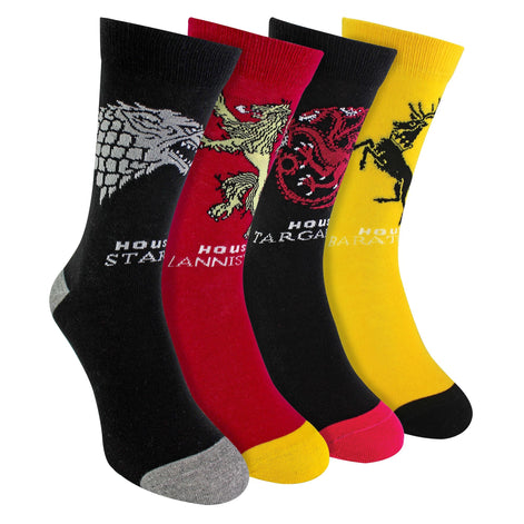 Mens 4 Pack Novelty Game Of Thrones Houses Socks