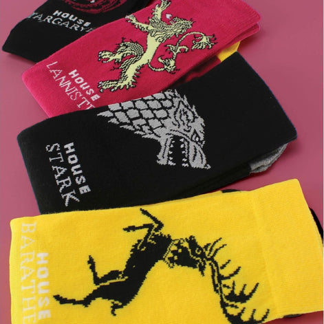 Mens 4 Pack Novelty Game Of Thrones Houses Socks