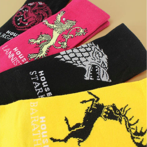 Mens 4 Pack Novelty Game Of Thrones Houses Socks
