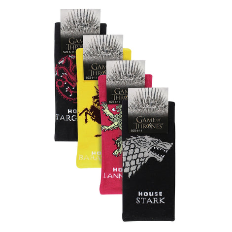 Mens 4 Pack Novelty Game Of Thrones Houses Socks