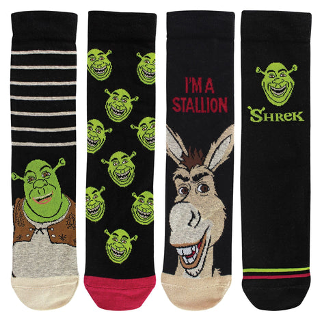 4 Pack Novelty Cotton Shrek Socks for Men and Women