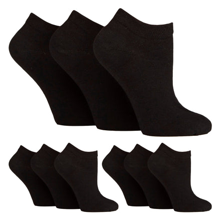 9 Pairs Ladies Diabetic Trainer Socks | Ankle Socks Swollen Feet
