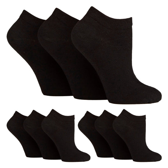 9 Pairs Ladies Diabetic Trainer Socks | Ankle Socks Swollen Feet