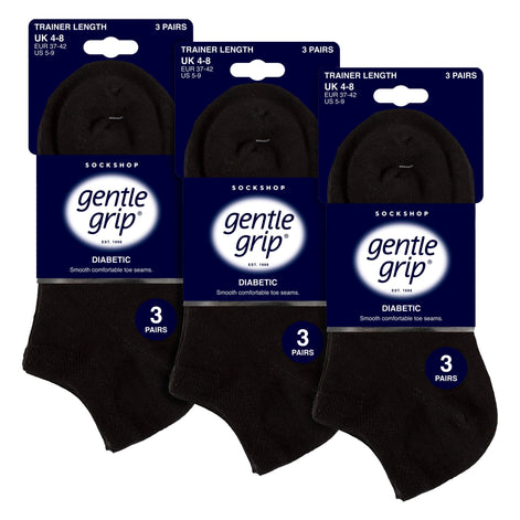 9 Pairs Ladies Diabetic Trainer Socks | Ankle Socks Swollen Feet