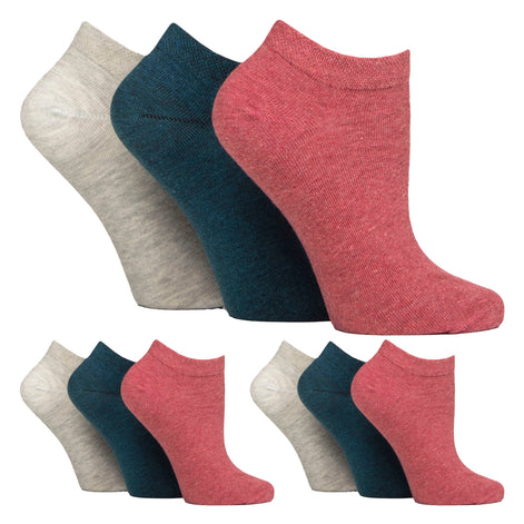 9 Pairs Ladies Diabetic Trainer Socks | Ankle Socks Swollen Feet