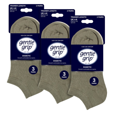 9 Pairs Ladies Diabetic Trainer Socks | Ankle Socks Swollen Feet