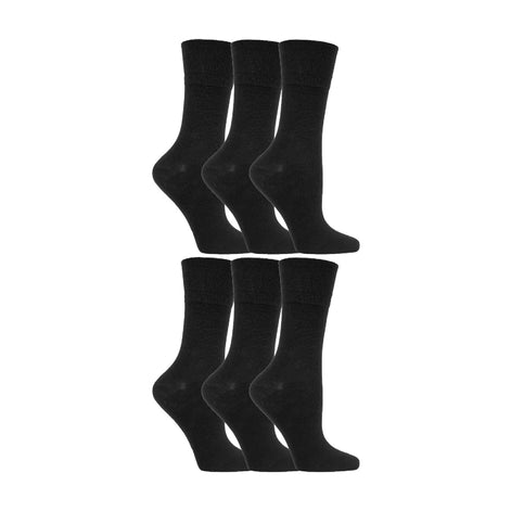 6 Pack Ladies Non Elastic Soft Top Cotton Diabetic Socks
