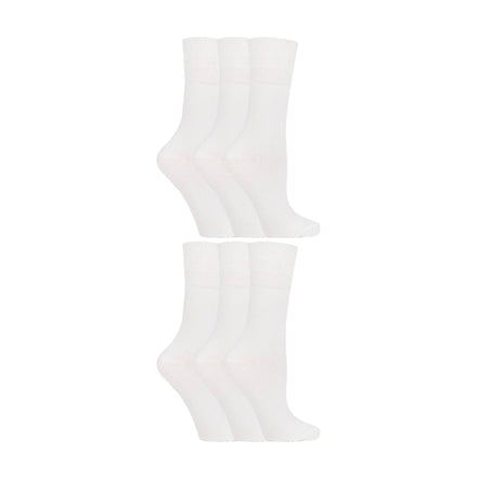 6 Pack Ladies Non Elastic Soft Top Cotton Diabetic Socks