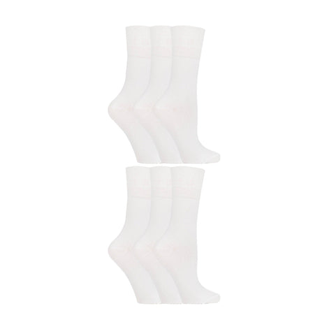 6 Pack Ladies Non Elastic Soft Top Cotton Diabetic Socks