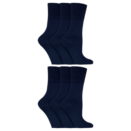 6 Pack Ladies Non Elastic Soft Top Cotton Diabetic Socks