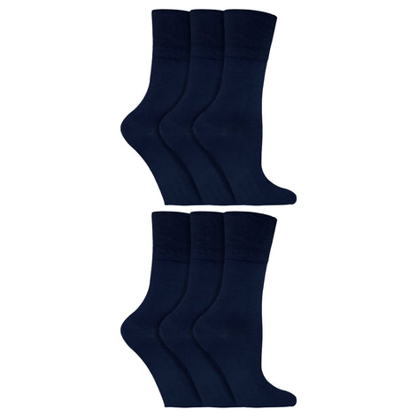 6 Pack Ladies Non Elastic Soft Top Cotton Diabetic Socks