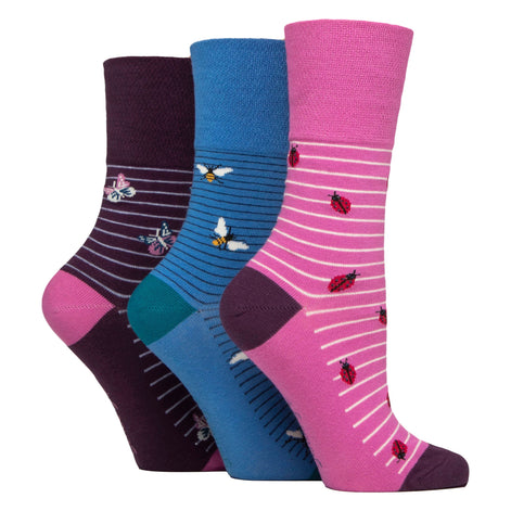 6 Pairs Ladies  NON ELASTIC Cotton Rich Wildlife Dogs Cats Patterned Socks