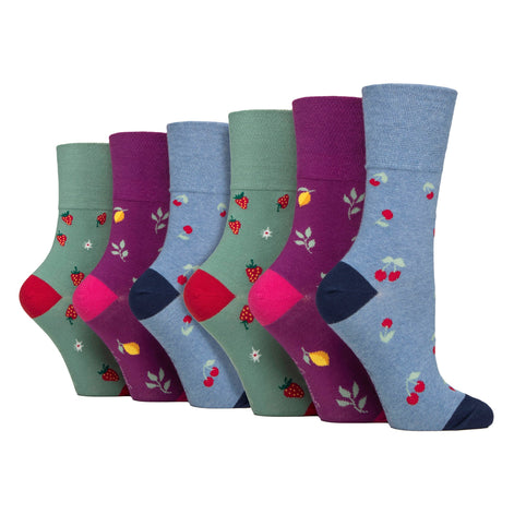 6 Pairs Ladies  NON ELASTIC Cotton Rich Wildlife Dogs Cats Patterned Socks