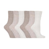 6 Pack Ladies Non Elastic Plain Coloured Cotton Socks
