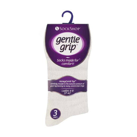 6 Pack Ladies Non Elastic Plain Coloured Cotton Socks