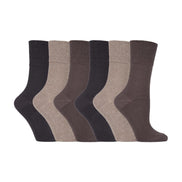 6 Pack Ladies Non Elastic Plain Coloured Cotton Socks
