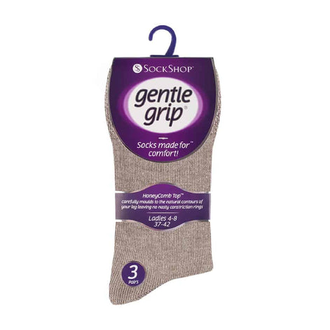 6 Pack Ladies Non Elastic Plain Coloured Cotton Socks
