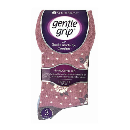 6 Pack Ladies Non Elastic Patterned Cotton Socks for Poor Circulation
