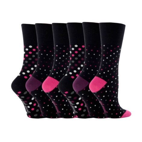 6 Pack Ladies Non Elastic Patterned Cotton Socks for Poor Circulation