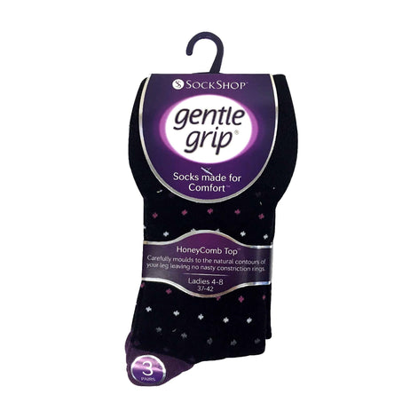 6 Pack Ladies Non Elastic Patterned Cotton Socks for Poor Circulation