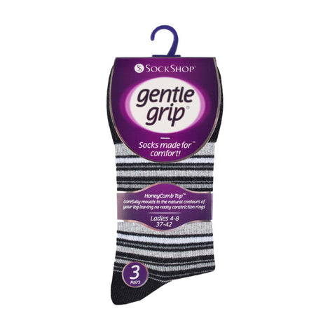 6 Pack Ladies Patterned Non Elastic Cotton Socks