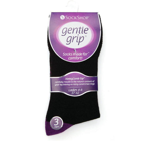 6 Pack Ladies Patterned Cotton Non Elastic Socks