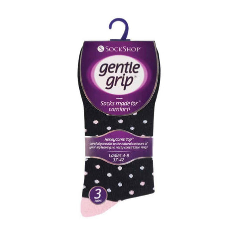 6 Pack Ladies Patterned Non Elastic Cotton Socks