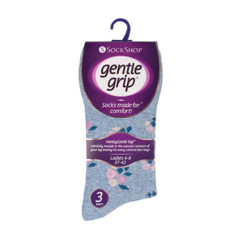 6 Pack Ladies Patterned Non Elastic Cotton Socks