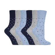 6 Pack Ladies Non Elastic Novelty Design Socks
