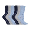 6 Pack Ladies Non Elastic Novelty Design Socks