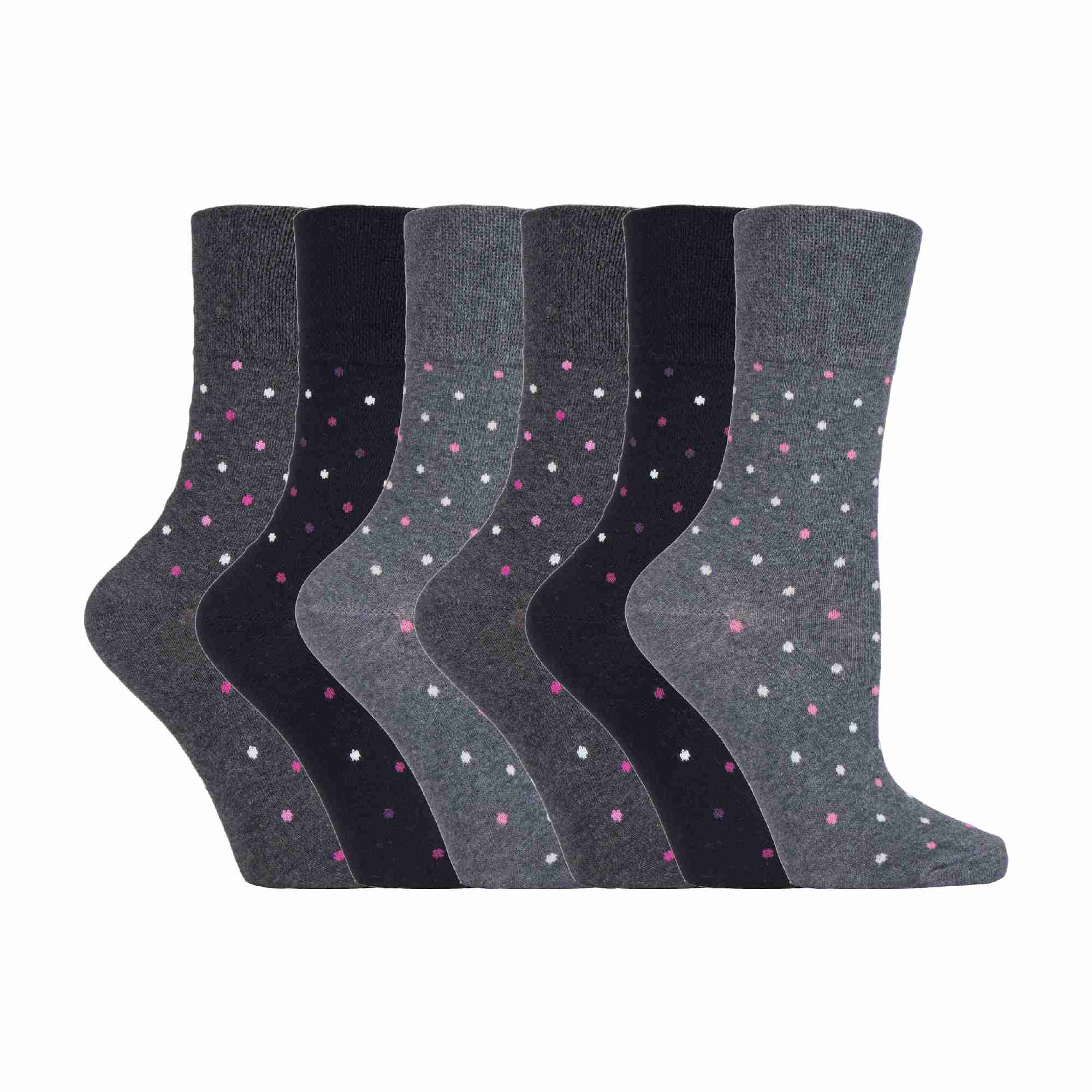 6 Pack Ladies Non Elastic Novelty Design Socks