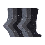 6 Pack Ladies Non Elastic Novelty Design Socks