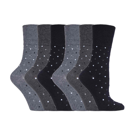 6 Pack Ladies Non Elastic Novelty Design Socks