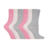 6 Pack Ladies Non Elastic Novelty Design Socks