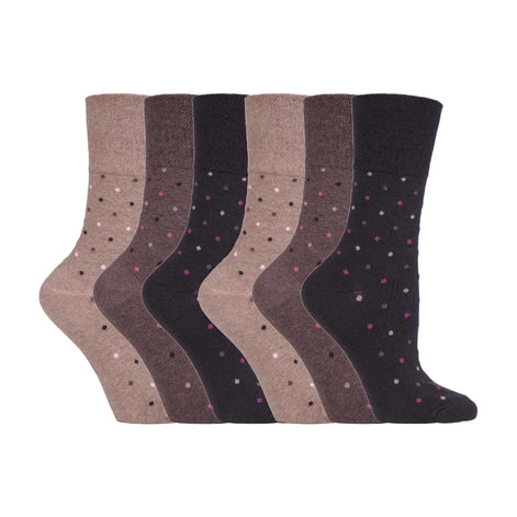 6 Pack Ladies Non Elastic Novelty Design Socks