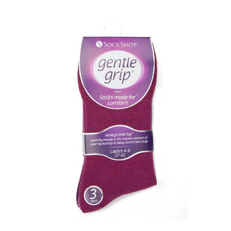 6 Pack Ladies Non Elastic Plain Coloured Cotton Socks